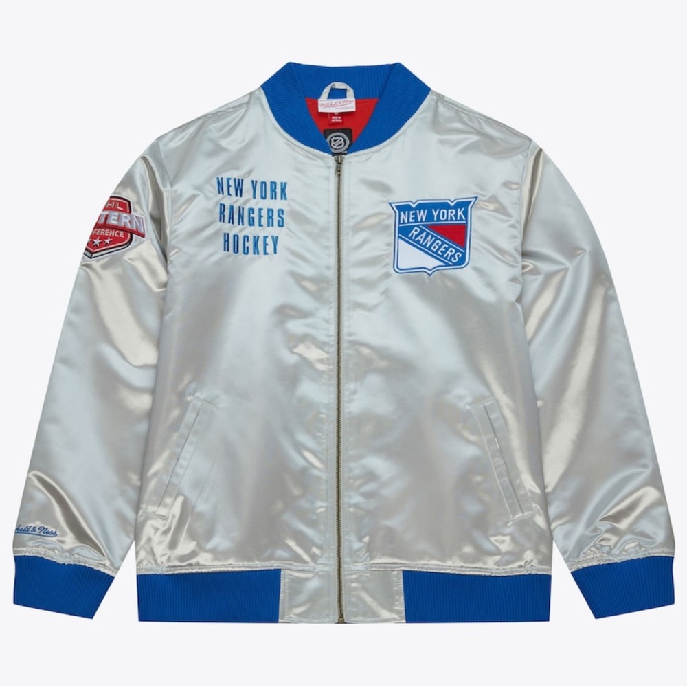 New York Rangers NHL Team OG 2.0 Lightweight Silver Jacket Large Mitchell & Ness